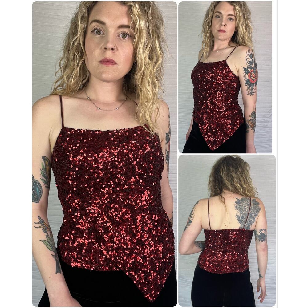90's Cache Sequin Tank Medium